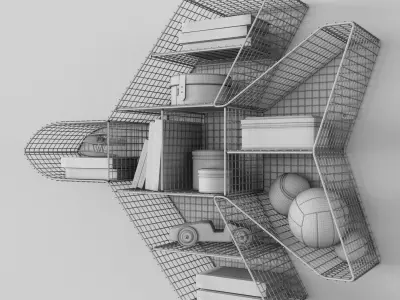 RH SHELF JET ZINC 3D model