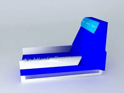 Air Atlantic Ocean Pearmanent Economy Class Airplane Seat Free 3D model