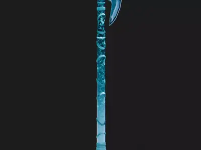 Magical Fantasy Poleaxe Low-poly 3D model