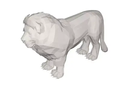Lion Wild animal Low-poly 3D model