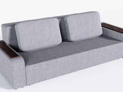 Sofa in grey color Free low-poly 3D model