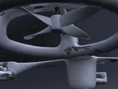 Drone 3D Model flying in air Low-poly 3D model