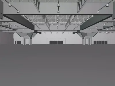 San Diego Convention Center Hall C Low-poly 3D model