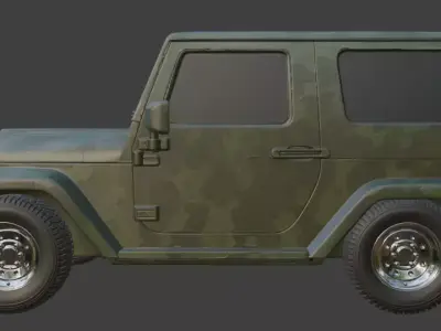 Jeep and tyres are seperated 3D model