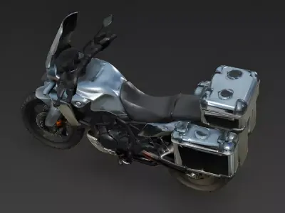 Realistic Adventure Touring Motorcycle 3d model Low-poly 3D model