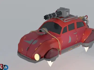 Scifi Car Collection Low Poly Free low-poly 3D model