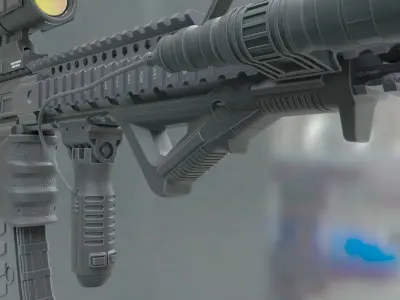 ar-15 ar - rifle with scope 3D model