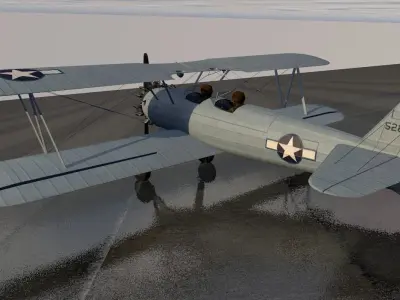 Boeing PT-17 Stearman or Kaydet - Model 75 3D model