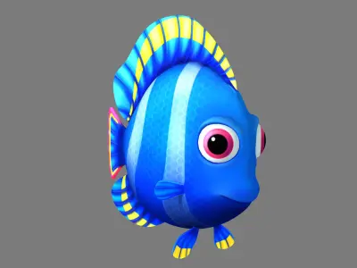 Cartoon Fish Rigged Animated 3D model