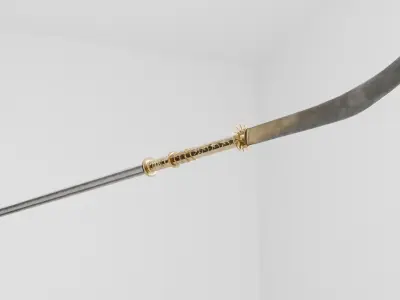 Japanese Realistic Naginata 3D Model Low-poly 3D model