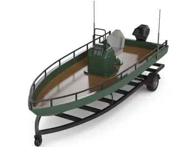 Electric Motorboat 3D model