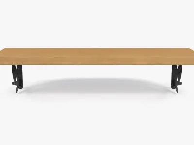 Wooden Wall Shelf with Bird Decoration 3D model