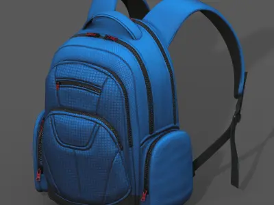 Backpack Camping color bag baggage fabric  Low-poly 3D model