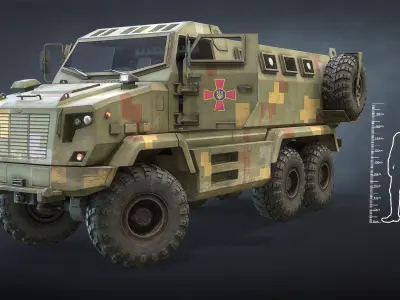 KrAZ Shrek and Fiona MPV Low-poly 3D model