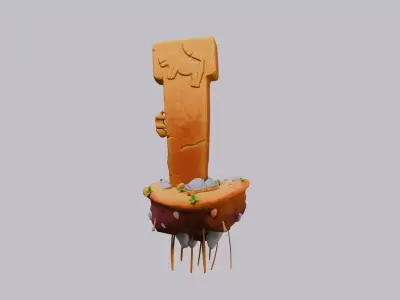 Stylized Prehistoric Gobeklitepe T-Column Stone Sculpture Low-poly 3D model