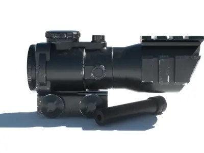 Weapon Set Collimator Scope and Silencer HP 3D model