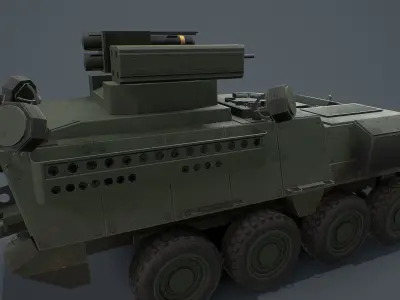 Stryker A1 IM-SHORAD Low-poly 3D model