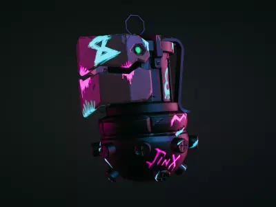 Jinx Grenade LOL Arcane Low-Poly model Low-poly 3D model