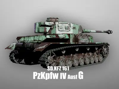 Panzer 4 - PzKpfw IV - Ausf G - Camouflage Livery Low-poly 3D model