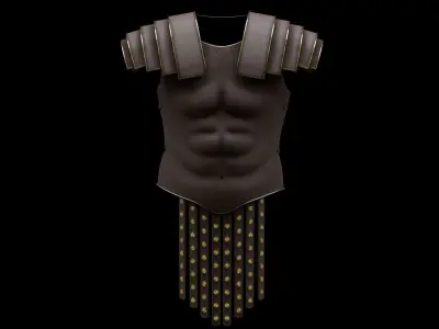 Leather roman chest 3D model