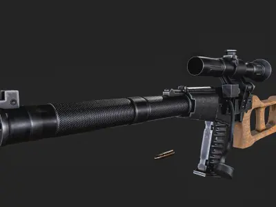 VSS Sniper Rifle Low-poly 3D model