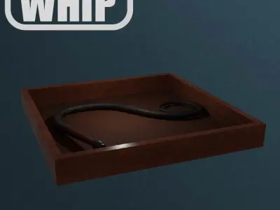 Leather Whip Low-poly 3D model