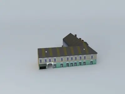Old Corner Commercial House Low-poly 3D model