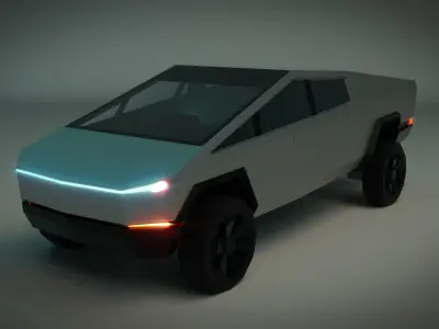 Low Poly Sci-Fi Car 01 Low-poly 3D model