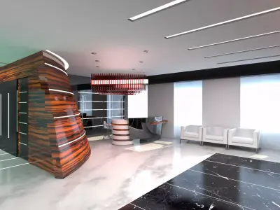 Hall Lobby Interior Low-poly 3D model