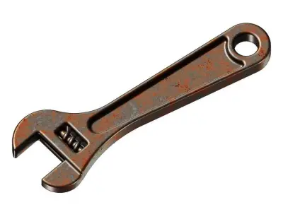 Rusty Steel Spanner 3D model