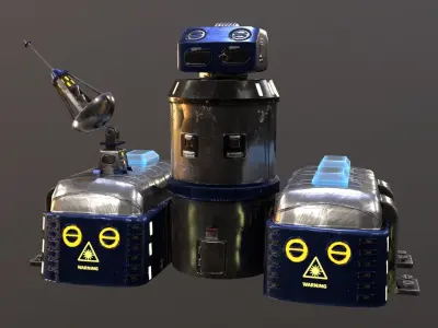 Sci-Fi Laser Tower Low-poly 3D model