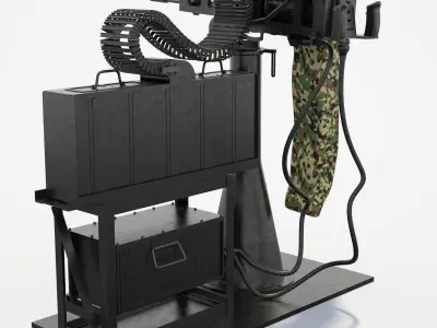 Gatling Gun with inner parts 3D model