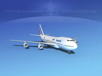 Boeing 747-100 Jumbo Jet Air France 2 3D model