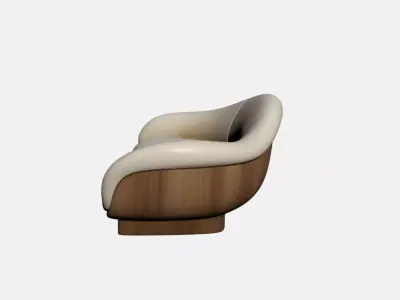 Luxury Curved Sofa Organic Designer Furniture Textures Included Free 3D model 2