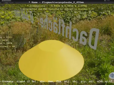 Flugmarkierungshaube mit Aluminiumpfosten 400mm Low-poly 3D model