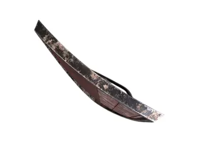 Aged Wooden Viking Shield with Metal Rim Low-poly 3D model