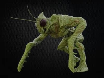 Mantis Human - Bio-Weapon Creature Low-poly 3D model