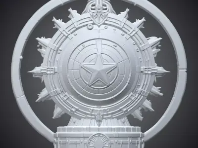 Superhero Shield Desktop Statue PM-295 3D print model