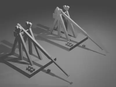 Medieval Trebuchet Free 3D model