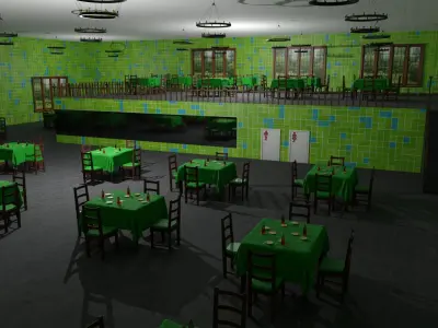 Restaurant Low-poly 3D model