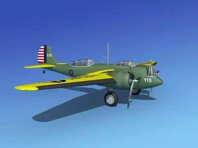 Martin B-10 V06 3D model