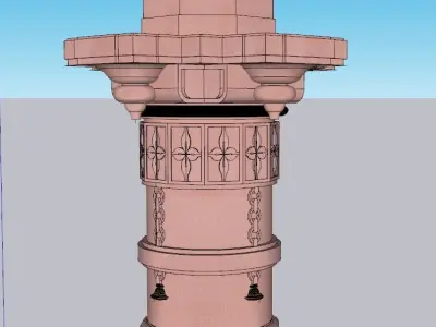 indian jodhpuri stone piller column  Low-poly 3D model
