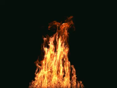 FumeFX Large Scale Fire Low-poly 3D model