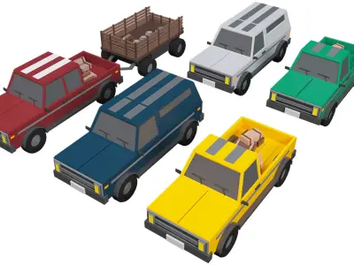 low poly cars vol 01 lowpoly Free low-poly 3D model