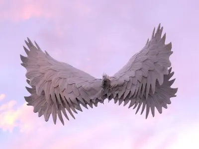 Angel wings 4 stylized 3D model