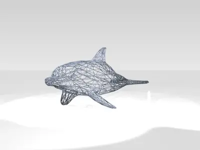 Dolphin Wireframe 3D model