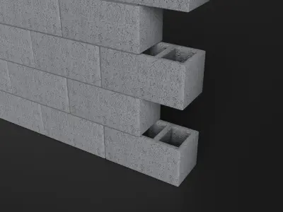 Cinder block Lowpoly pack of bricks blocks low-poly Free low-poly 3D model