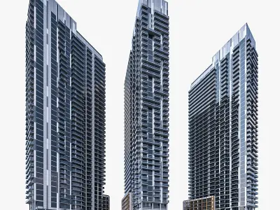 Apartment Building 02 Low-poly 3D model