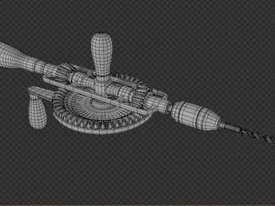 manual old driller  Free low-poly 3D model