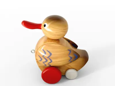Vintage Wooden Duck Toy 3D model